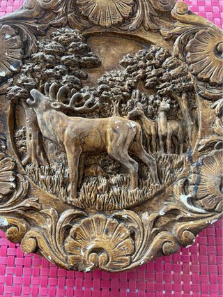 Plato decorado ciervo bosque