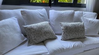 Sofá 3 plazas Ikea tela blanco