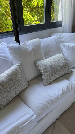 Sofá 3 plazas Ikea tela blanco