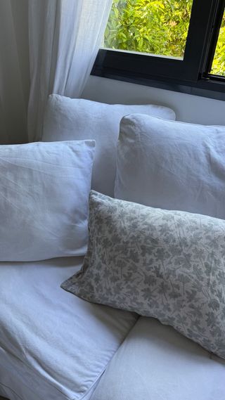 Sofá 3 plazas Ikea tela blanco