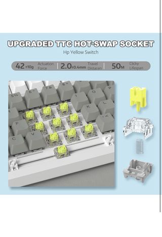 Teclado Mecánico A.JAZZ AK820 Gris/Blanco