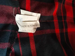 Camisa LTB cuadros rojo y negro algodón