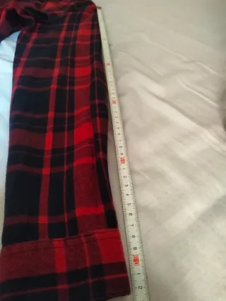 Camisa LTB cuadros rojo y negro algodón