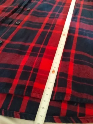 Camisa LTB cuadros rojo y negro algodón