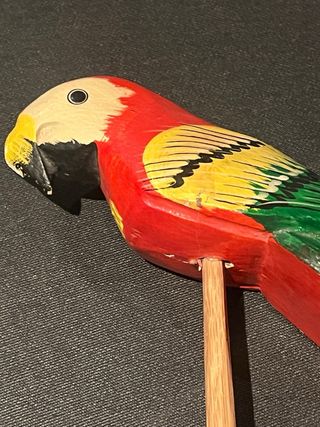 Artesanía Loro Madera Decoración Plantas Jardín