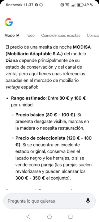 Mesita de noche vintage años 60/70