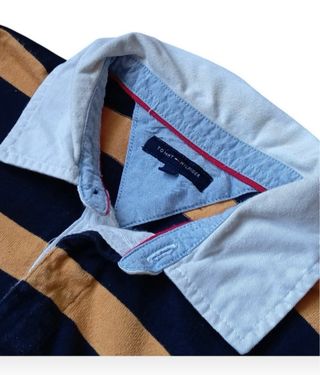 Polo Tommy Hilfiger rayas azul y amarillo