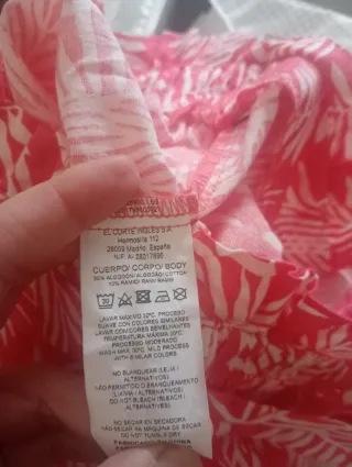 Pantalón estampado hojas talla 44