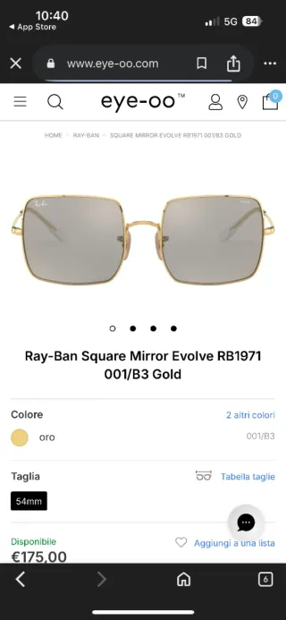 Occhiali Ray-Ban Square 1971 Classic