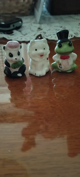 Set 3 Miniatura Ceramica Panda, Cane, Rana