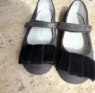 Zapatos niña fiesta negros/grises