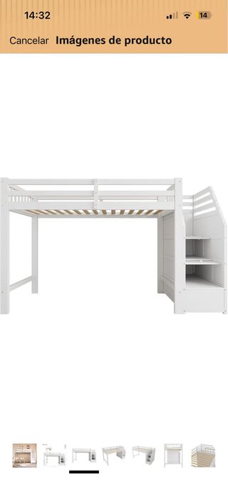 Litera alta con escaleras de almacenaje