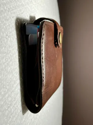 Portafoglio Slim Pelle Marrone Artigianale