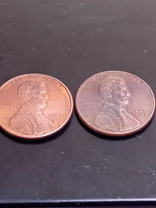2 Monedas Centavo Dólar 1999