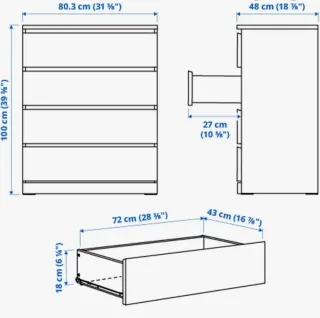 Cómoda 4 cajones Wengué Ikea