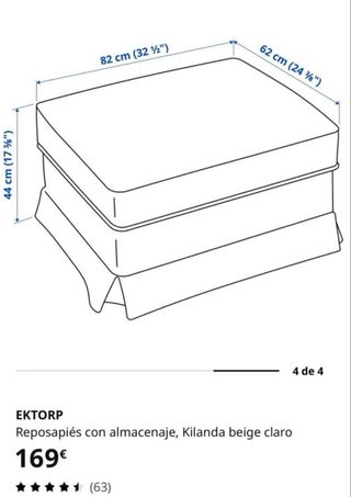 Reposapiés Ektorp Ikea Blanco