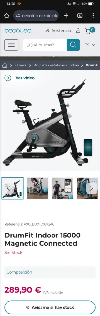 Bicicleta Cecotec Indoor 15000 Magnetic Connected
