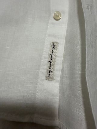 Camisa Zara Blanca Cuello Mao