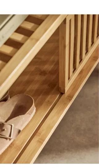 Armario ropero abierto Sklum bambú