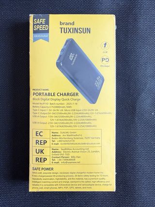 Power Bank TUXINSUN 22.5W+memoria Nintendo 512