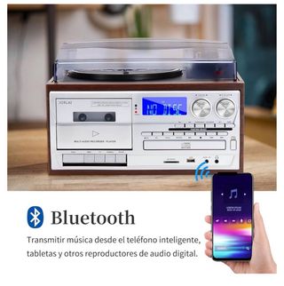 JORLAI Tocadiscos 9 en 1 3 Velocidades