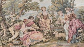 Arazzo vintage francese XL tessuto