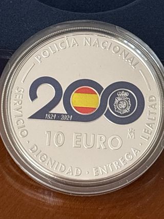 Moneda 10 Euro Policía Nacional Bicentenario Plata