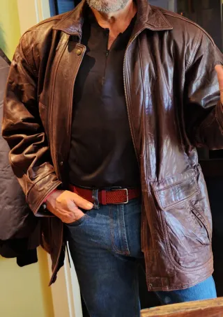 Chaquetón Piel Marrón Talla L