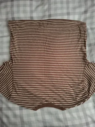 Camiseta Pull&Bear Rayas Marrón Talla M