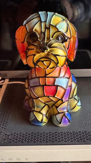 Lámpara Perro Vidriera Multicolor