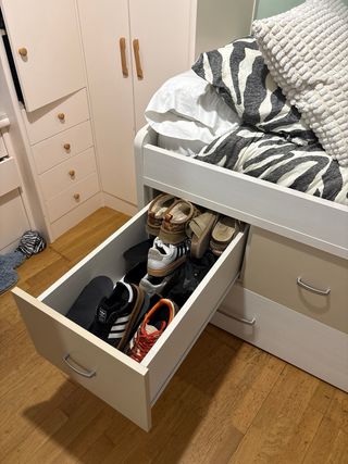 Cama nido 90cm con cama inferior y cajones