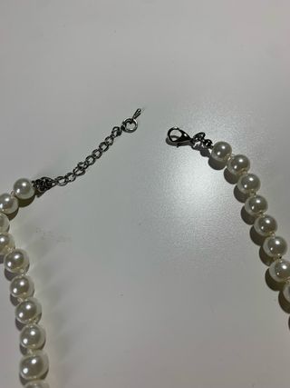 Collana perle finte con strass regolabile