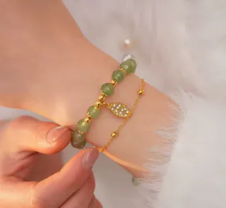 Pulsera Jade y Colgante Aventurina