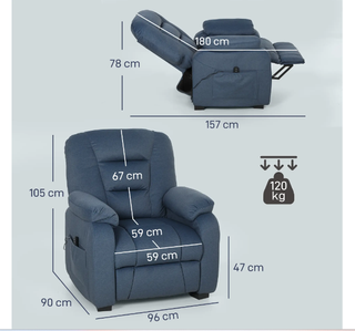 Sillón Relax Eléctrico Azul