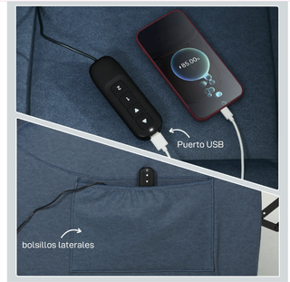 Sillón Relax Eléctrico Azul