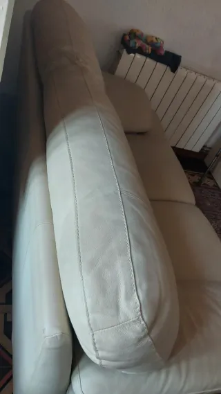 Sofá 2 plazas piel beige