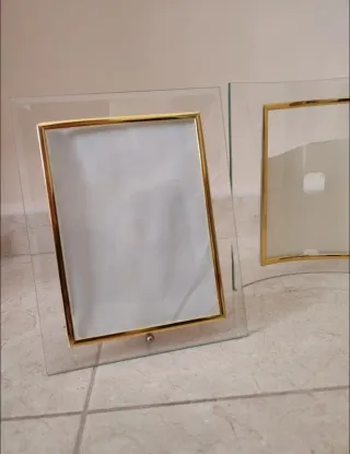 3 Marcos de Fotos Cristal y Oro