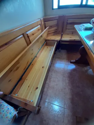 Mesa rinconera de cocina madera