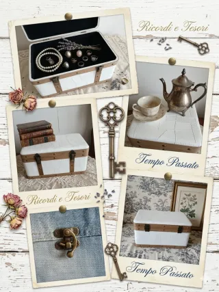 Elegante Cofanetto Shabby Chic Pelle e Legno