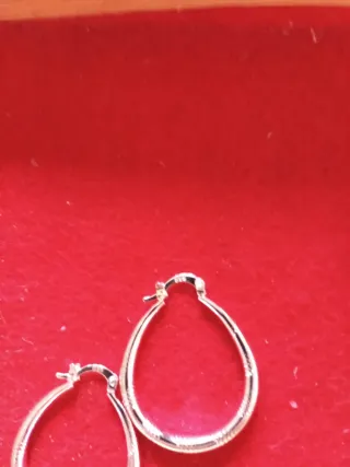 Aros alargados plata 925 forma gota, grabados