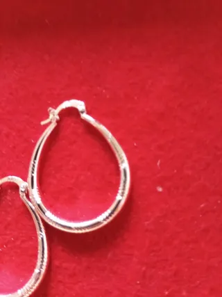 Aros alargados plata 925 forma gota, grabados