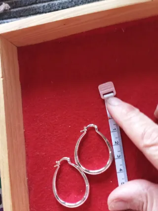 Aros alargados plata 925 forma gota, grabados