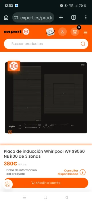 Placa Inducción Whirlpool WF S9560 NE