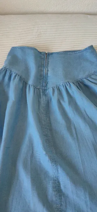 Falda vaquera suave azul