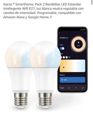 Pack 2 Bombillas LED Garza Wifi E27