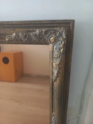 Espejo decorativo madera y dorado