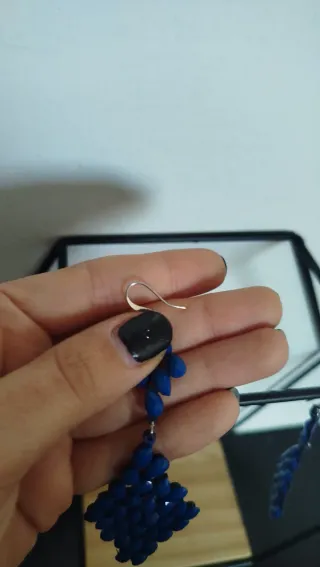 Orecchini pendenti vintage blu