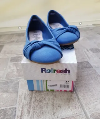 Ballerine donna blu con fiocco