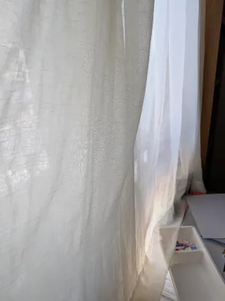 Cortina Visillo Beige Translúcido