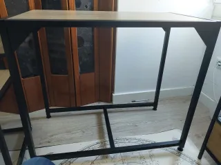 Mesa industrial madera y metal